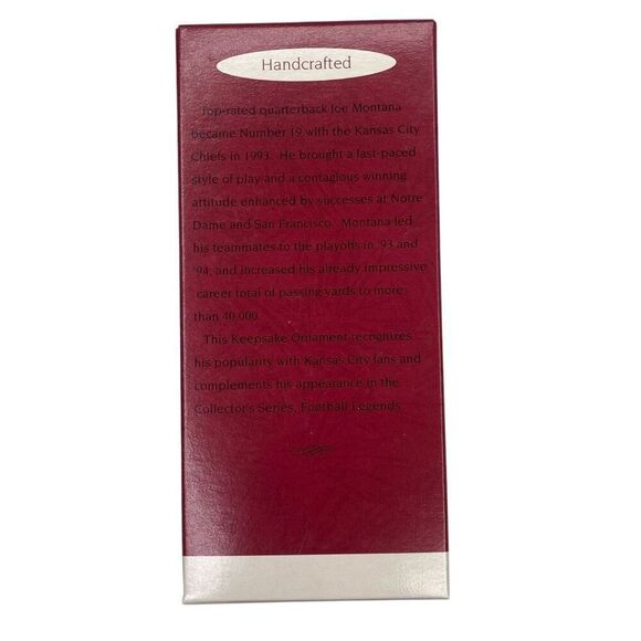 Joe Montana Hallmark Ornament KC Chiefs Version 1995 - Picture 4 of 5